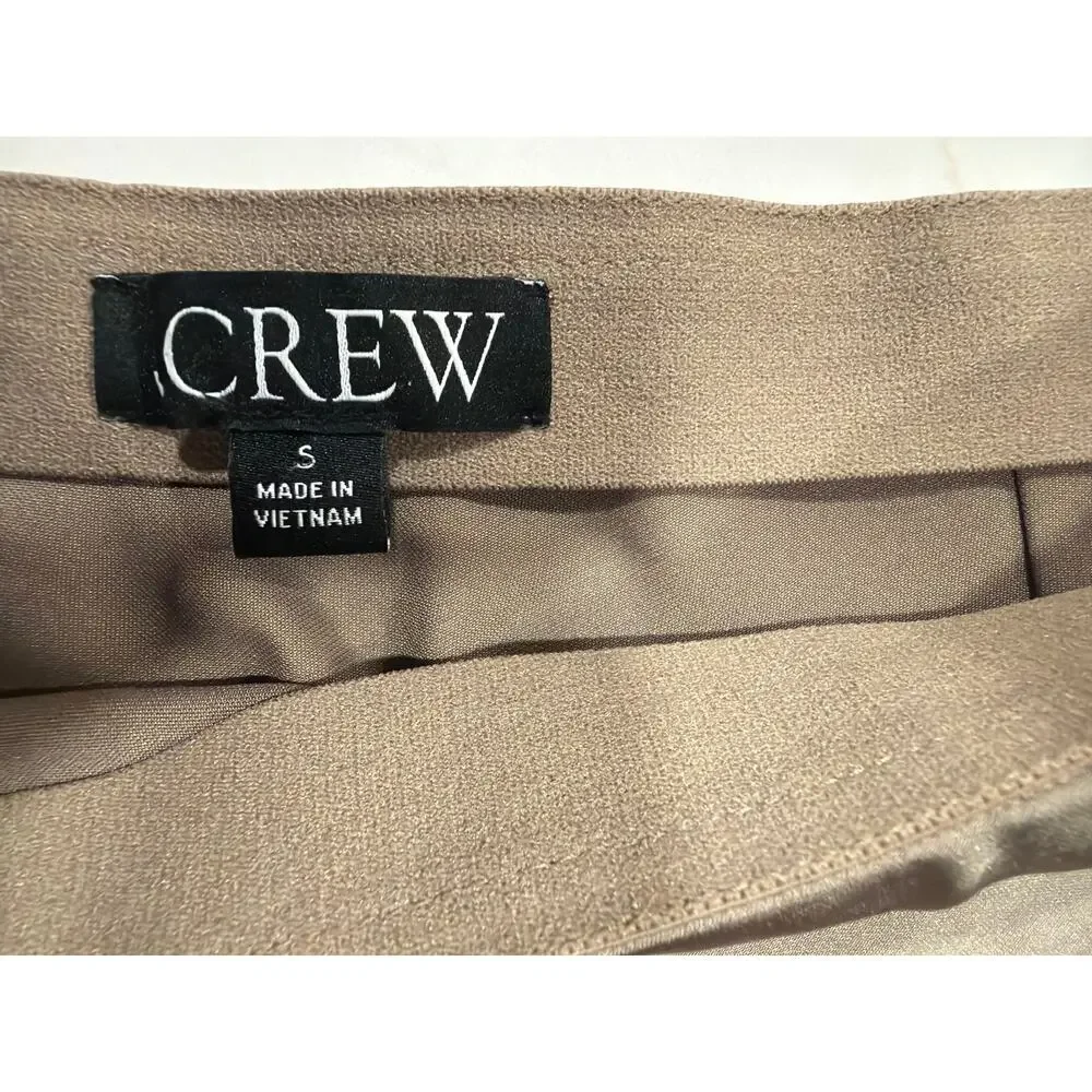 J. Crew women's Gwyneth Slip Sz S midi skirt satin neutral beige or taupe